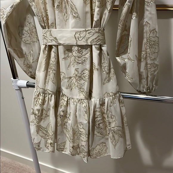 ANTONIO MELANI Cream and Gold Long Sleeve Dress - Picture 8 of 9